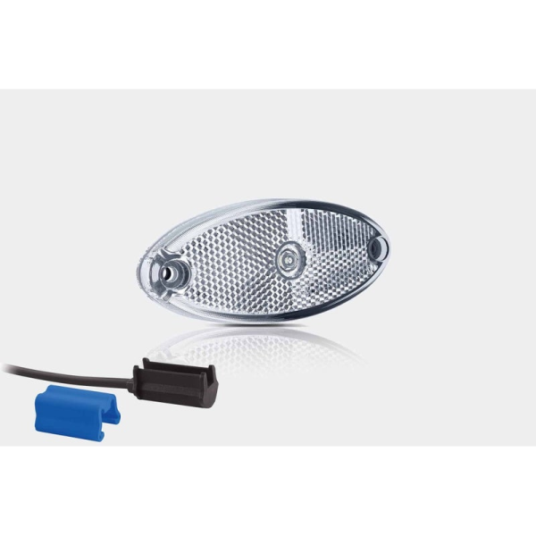 Feu de position LED ovale blanc | 12-24V | 0,75mm². connecteur