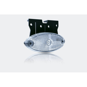 Feu de position LED ovale blanc avec support | 24V | 50cm. cable