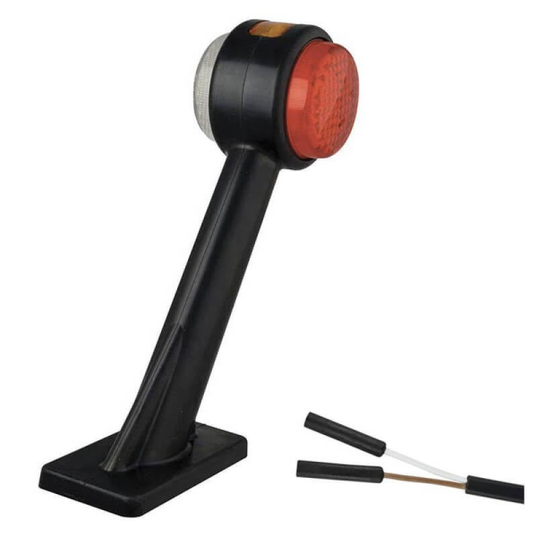 Gauche | Feu de gabarit LED avec tige inclinée | 24V | 2-PIN connecteur