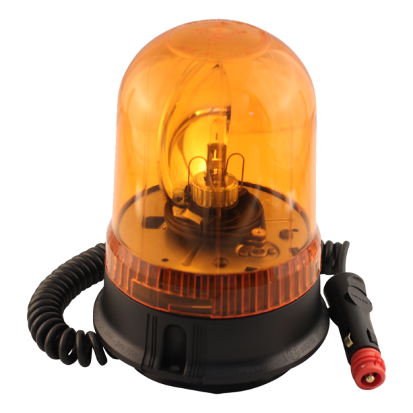 gyrophare halogène 12V 55W base magnétique orange