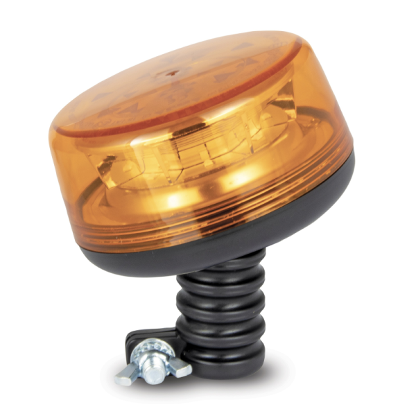 gyrophare LED 12-24V fixation à insérer, base flexible 1800lm orange connexion à fiche plate