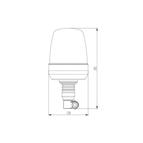 Gyrophare LED orange R65 avec support de montage Flexi DIN 24V