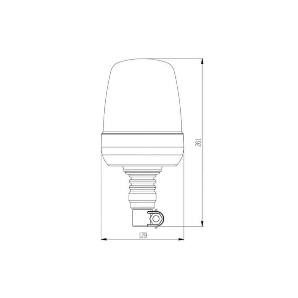 Gyrophare LED orange R65 avec support de montage Flexi DIN 24V