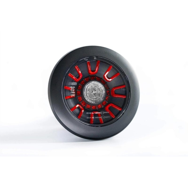 LED Darklook feu brouillard/arrière, noir 12-24V 1m. cable. femelle