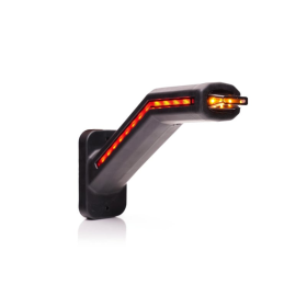 LED Feu de gabarit LED droite incl. feu clignotant, cabuchon foncé 12-24V