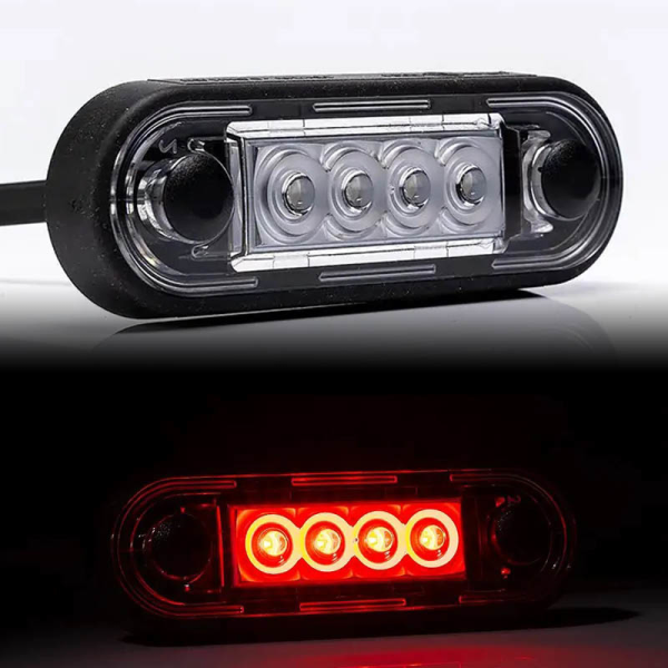 LED feu de position rouge, 150mm extrémité ouverte 12-24V