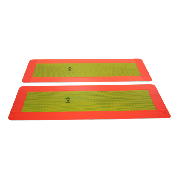 panneau de signalisation semi-remorque 3500kg 197mm x 566mm jaune avec rouge bord 2x sticker