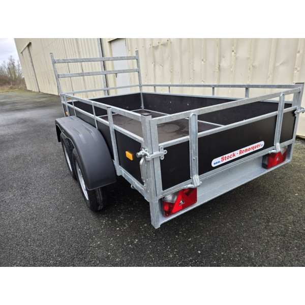 Remorque bois 2m57 x1m51 2 essieux 2000 kg