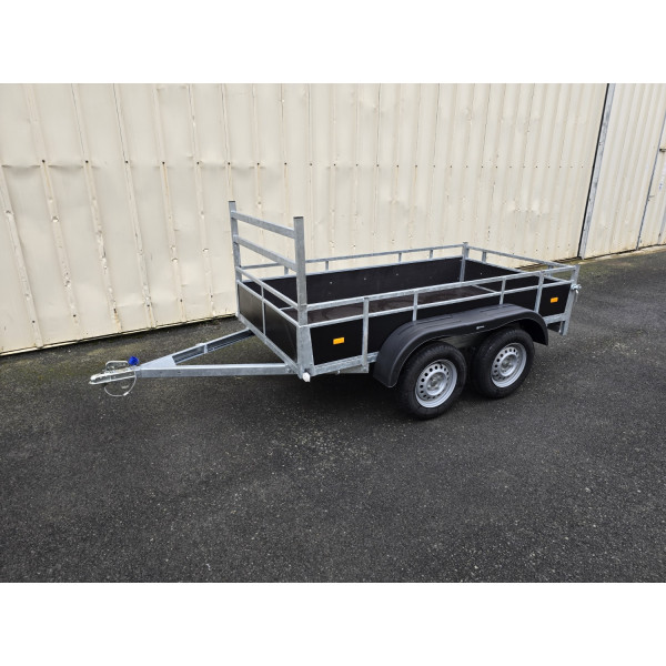 Remorque bois 2m57x1m31 2 essieux 750kg