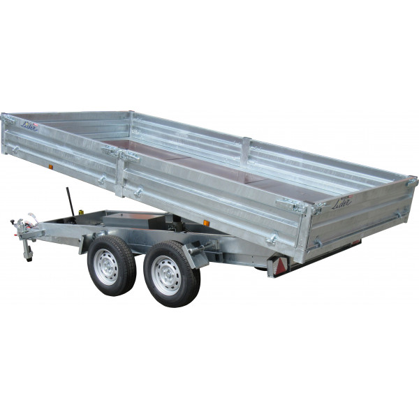 BENNE 402x190x35 freinée roues dessous pompe électrique PTAC : 3500 kg