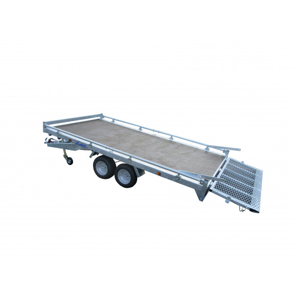PLATEAU ROUES DESSOUS 355x180 freiné 2 essieux PTAC 2000 kg