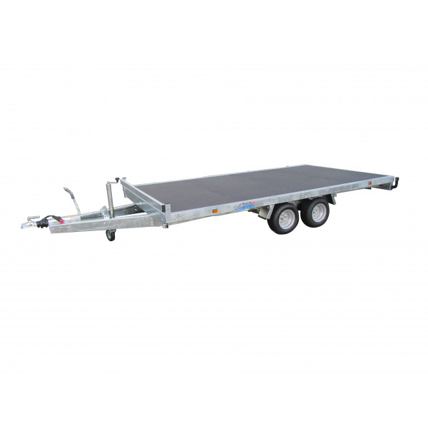 PLATEAU ROUES DESSOUS 406x215 freiné 2 essieux PTAC : 2500 kg