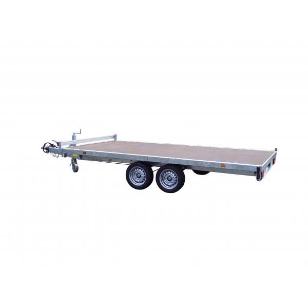 PLATEAU ROUES DESSOUS 406x215 freiné 2 essieux PTAC : 3500 kg