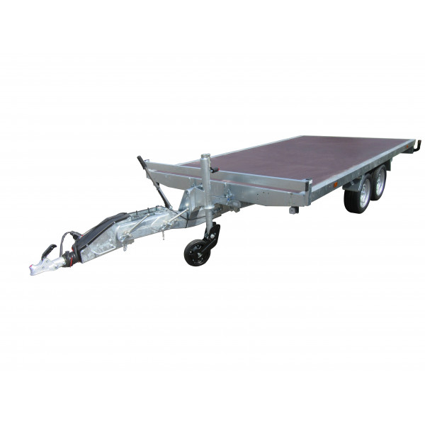 PLATEAU ROUES DESSOUS 406x215 freiné 2 essieux timon réglable optima  PTAC : 3500 kg