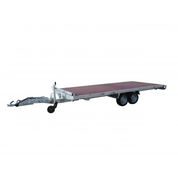 PLATEAU ROUES DESSOUS 506x215 freiné 2 essieux timon réglable optima  PTAC : 3500 kg