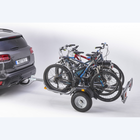 Remorque 4 vélos électriques sur attelage à 2 roues