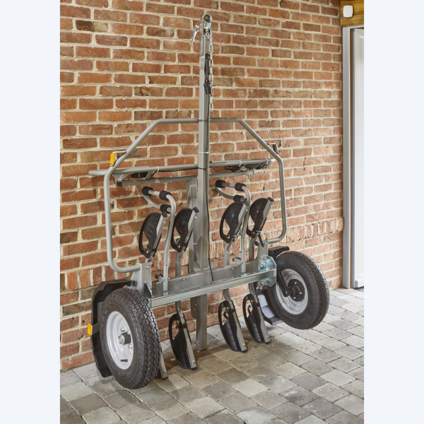 Remorque 4 vélos électriques sur attelage à 2 roues