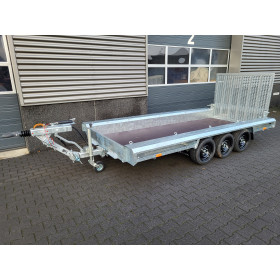 GTM 4m x 1m50 Gooseneck porte engin 3 x essieux 1800 kg