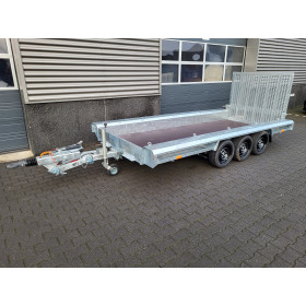 GTM 4m x 1m50 Gooseneck porte engin 3 x essieux 1350 kg