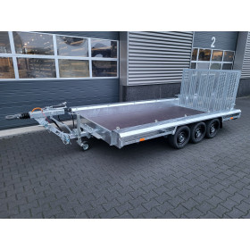GTM 4m x 1m80 Gooseneck porte engin 3 x essieux 1500 kg