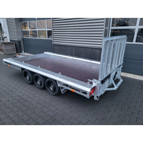 GTM 4m x 1m80 Gooseneck porte engin 3 x essieux 1500 kg