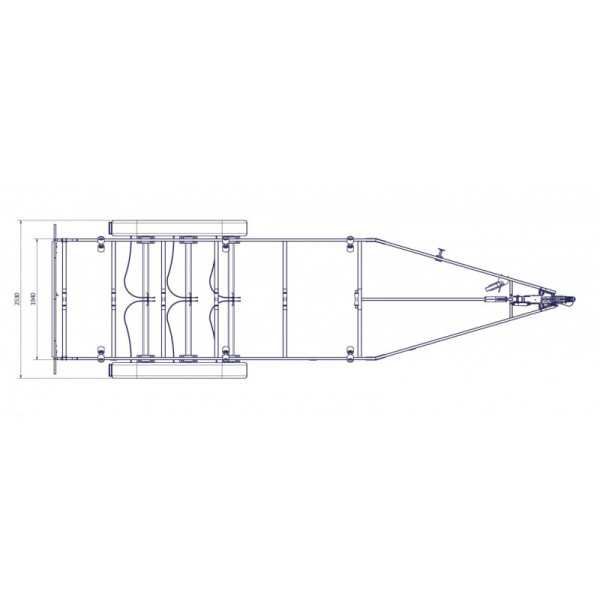 8m40-2m55 - 3X1350 kg - 3500 kg - VLEMMIX - Remorque Porte-Bateau
