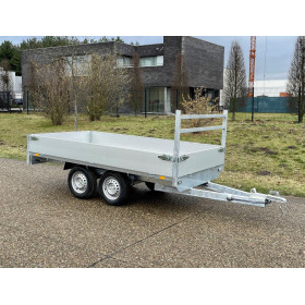 Remorques plateau 610 x 226 cm 3 essieux roue desous sans ridelle détachable