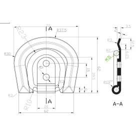 anneau d'ancrage modèle en fer à cheval zingué