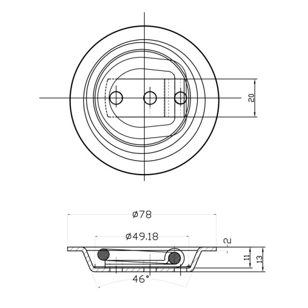 anneau d'ancrage rond zingué