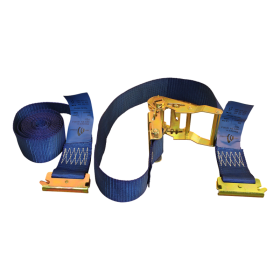 sangle d'arrimage avec cliquet et bague de fermeture bleu 50mm x 3400mm polyester