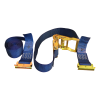 sangle d'arrimage avec cliquet et bague de fermeture bleu 50mm x 3400mm polyester