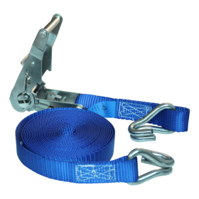 sangle d'arrimage avec cliquet inox et chevrons double bleu 25mm 5000mm polyester