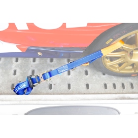 sangle d'arrimage pour transporteur de voiture avec boucle pour jante alu. 35mm x 1500mm polyester