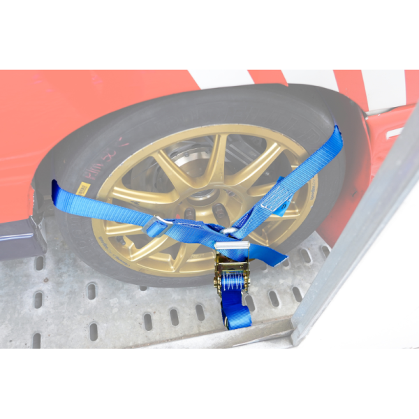 sangle d'arrimage pour transporteur de voiture Y-modèle bleu 50mm 2000mm polyester