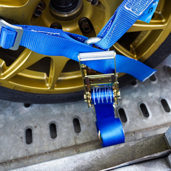 sangle d'arrimage pour transporteur de voiture Y-modèle bleu 50mm 2000mm polyester