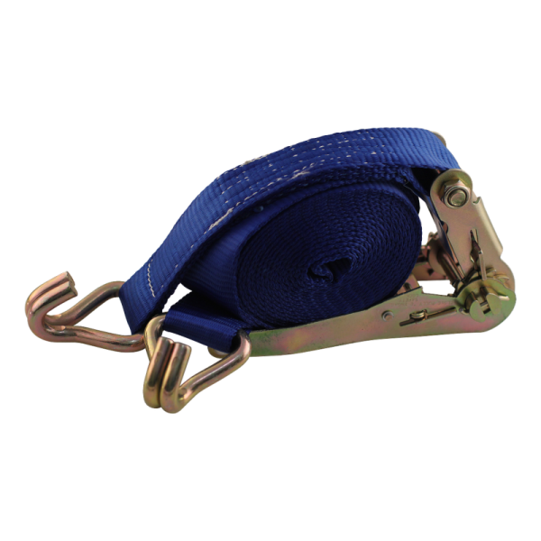 sangle d'arrimage, double, avec cliquet et double point boucle 50mm 5000mm polyester