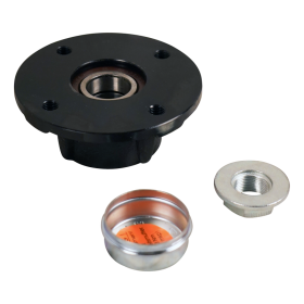 moyeu avec cache moyeu, bride écrous et roulements 2 x 6206 100x4