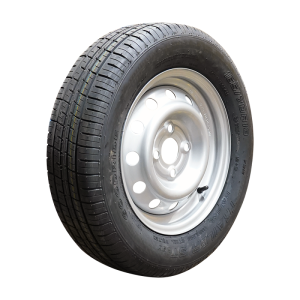 pneu + roue 165/70 R13 ST290 M+S 4Jx13H2 ET30 57/100/4 79 N métal gris