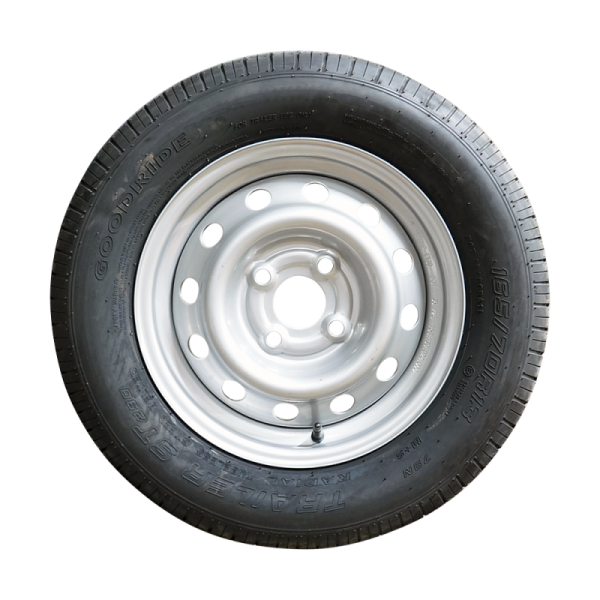 pneu + roue 165/70 R13 ST290 M+S 4Jx13H2 ET30 57/100/4 79 N métal gris