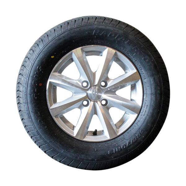 pneu + roue 185/70 R13 R701 M+S 5Jx13H2 ET30 57/100/4 métal léger gris