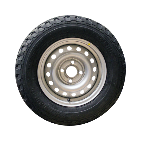 pneu + roue 185/70 R13C Savero M+S 5Jx13H2 ET30 57/100/4 métal gris