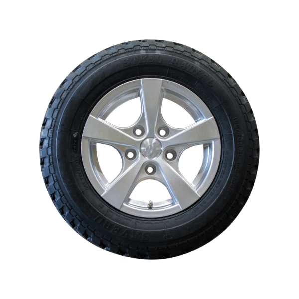 pneu + roue 185/70 R13C Savero M+S 5Jx13H2 ET30 57/100/4 métal léger gris