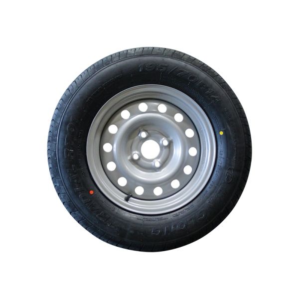 pneu + roue 195/70 R14 R701 M+S 5½Jx14H2 ET30 57/100/4 métal gris