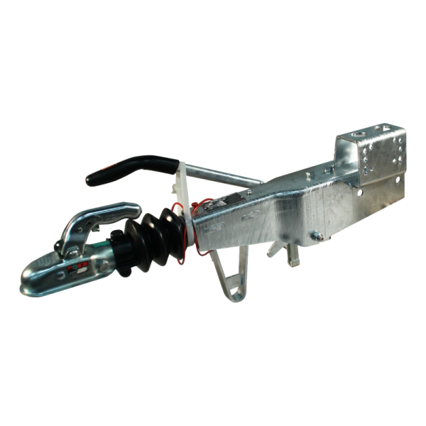 timon à inertie KRV20-A ⧄100 mécanique , tête d'attelage support de roue jockey soudé