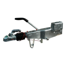 timon à inertie KRV30-B ⧄100 mécanique , tête d'attelage support de roue jockey soudé