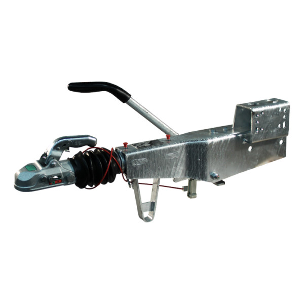 timon à inertie KRV30-B ⧄100 mécanique , tête d'attelage support de roue jockey soudé