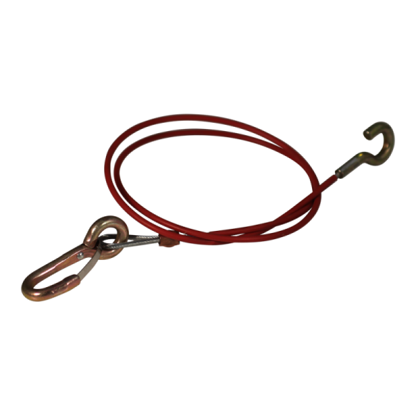 câble de rupture 1000mm mousqueton (avec ressort à lame) Rouge crochet
