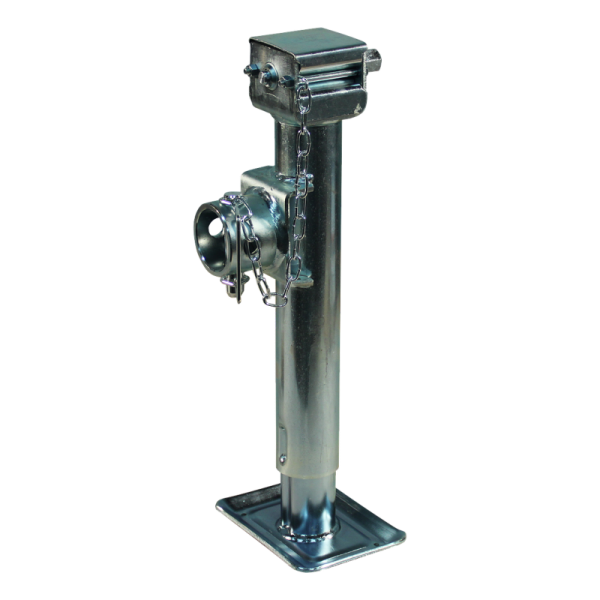 Pied béquille basculante Ø57mm 1300kg zingué fixation par tube LR avec clé de hexagone 19mm