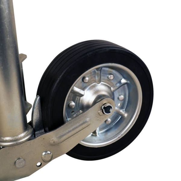 roue jockey escamotable manivelle en plastique Ø60mm 225x64mm jante en acier