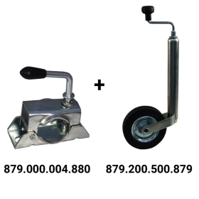 Roue jockey Ø48mm 200x50mm roue acier + Sabot de denver pour roue jockey peut être vissée Ø48mm zingué